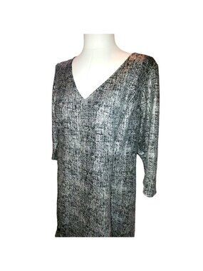 Lane Bryant Dress Black and Silver White Fleck A-Line Womans Plus 18/20 JJ3253